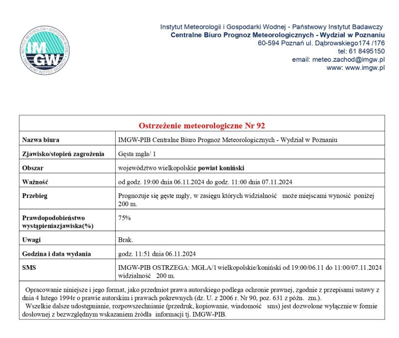 Ostrzeżenie meteorologiczne