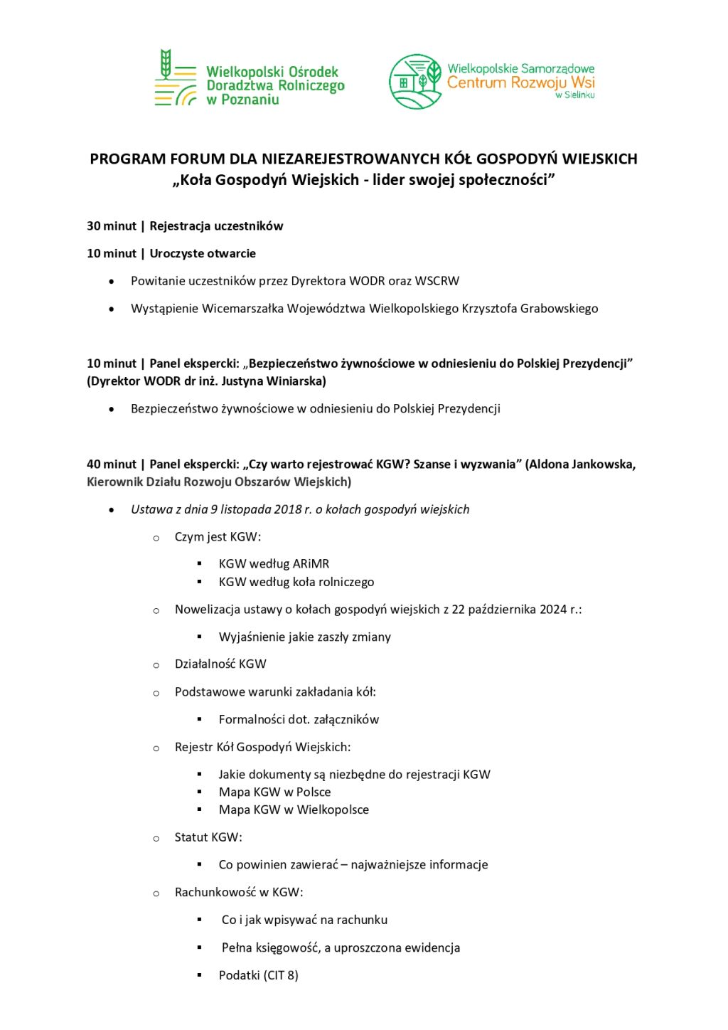Program spotkania 1
