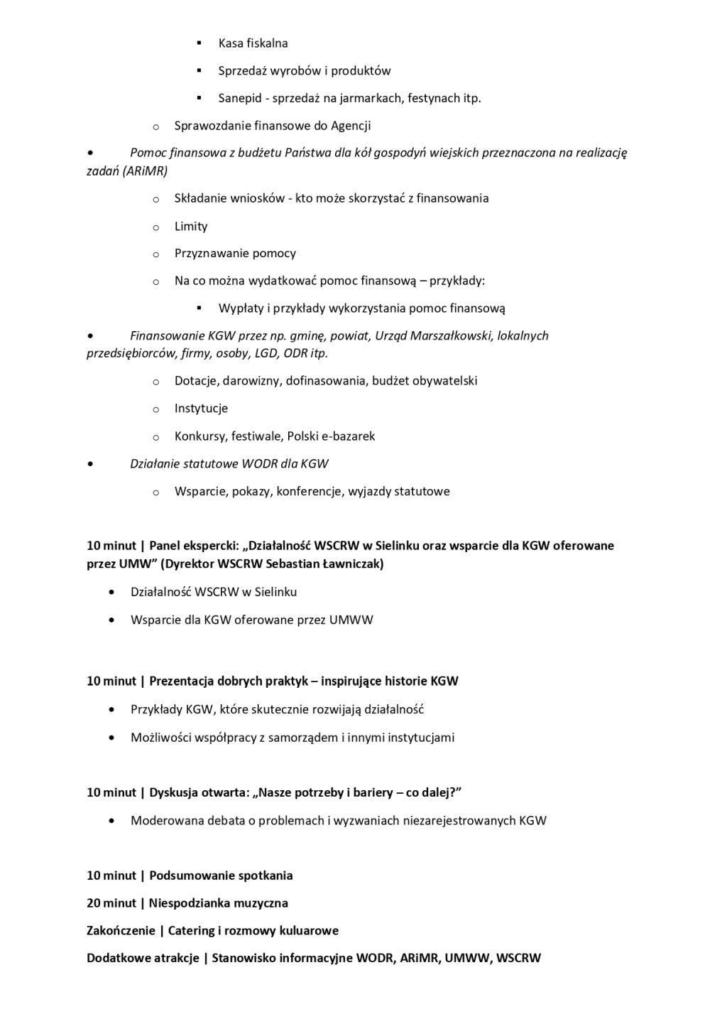 Program spotkania 2
