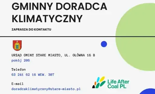 Gminny Doradca Klimatyczny zaprasza do kontaktu