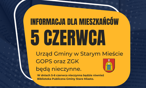 Urząd Gminy, GOPS i ZGK nieczynne 5 czerwca