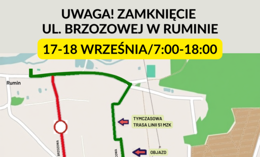 Ul. Brzozowa w Ruminie zostanie zamknięta