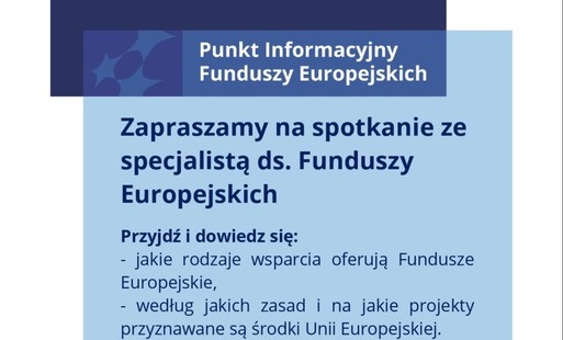 Spotkanie ze specjalistą ds. Funduszy Europejskich