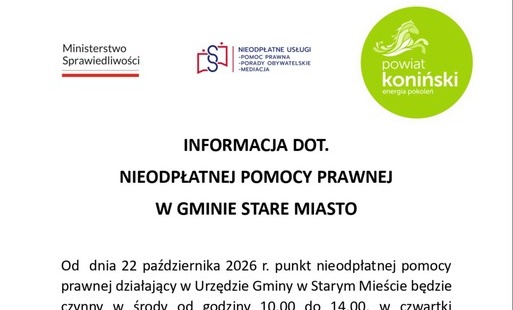 Nieodpłatna pomoc prawna w gminie Stare Miasto